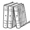 Book Icon Three upright books illustration