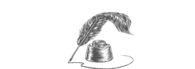 Quill and pot of ink illustration