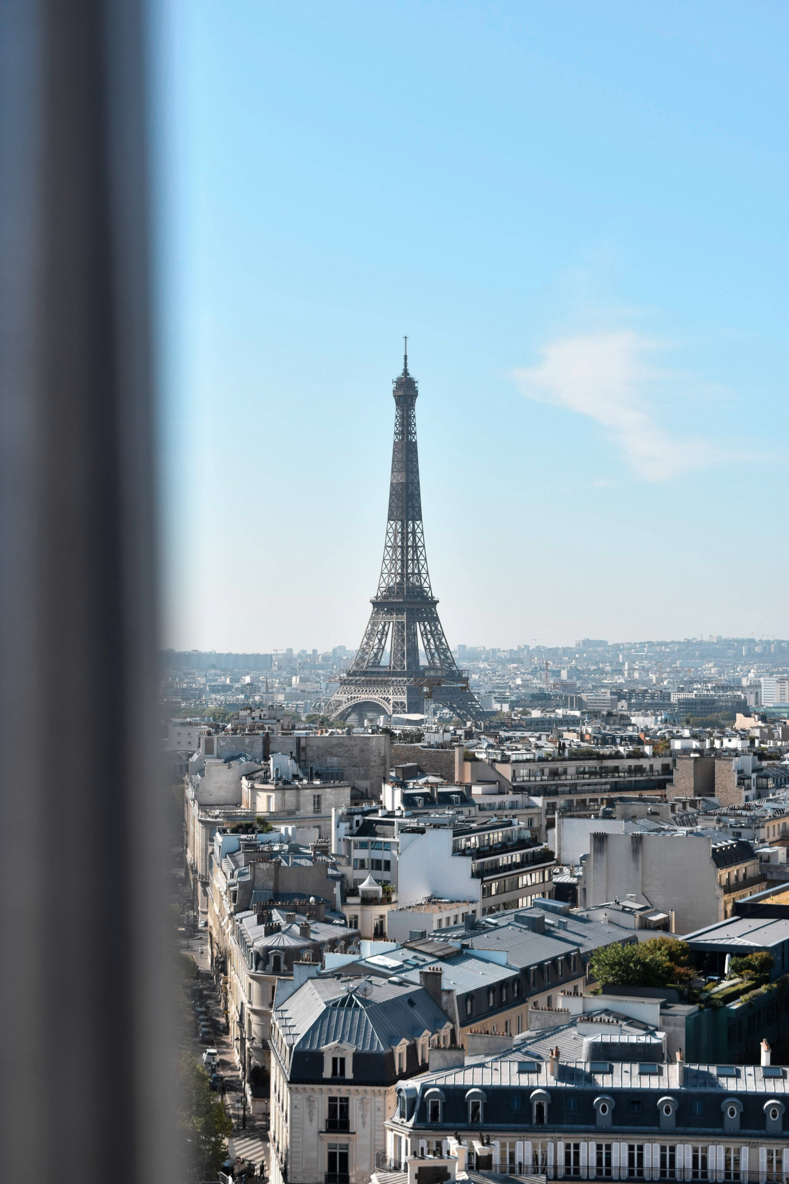 View of the Eiffel tower from a rooftop