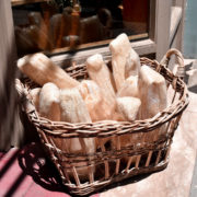 A basket of loofa sponges