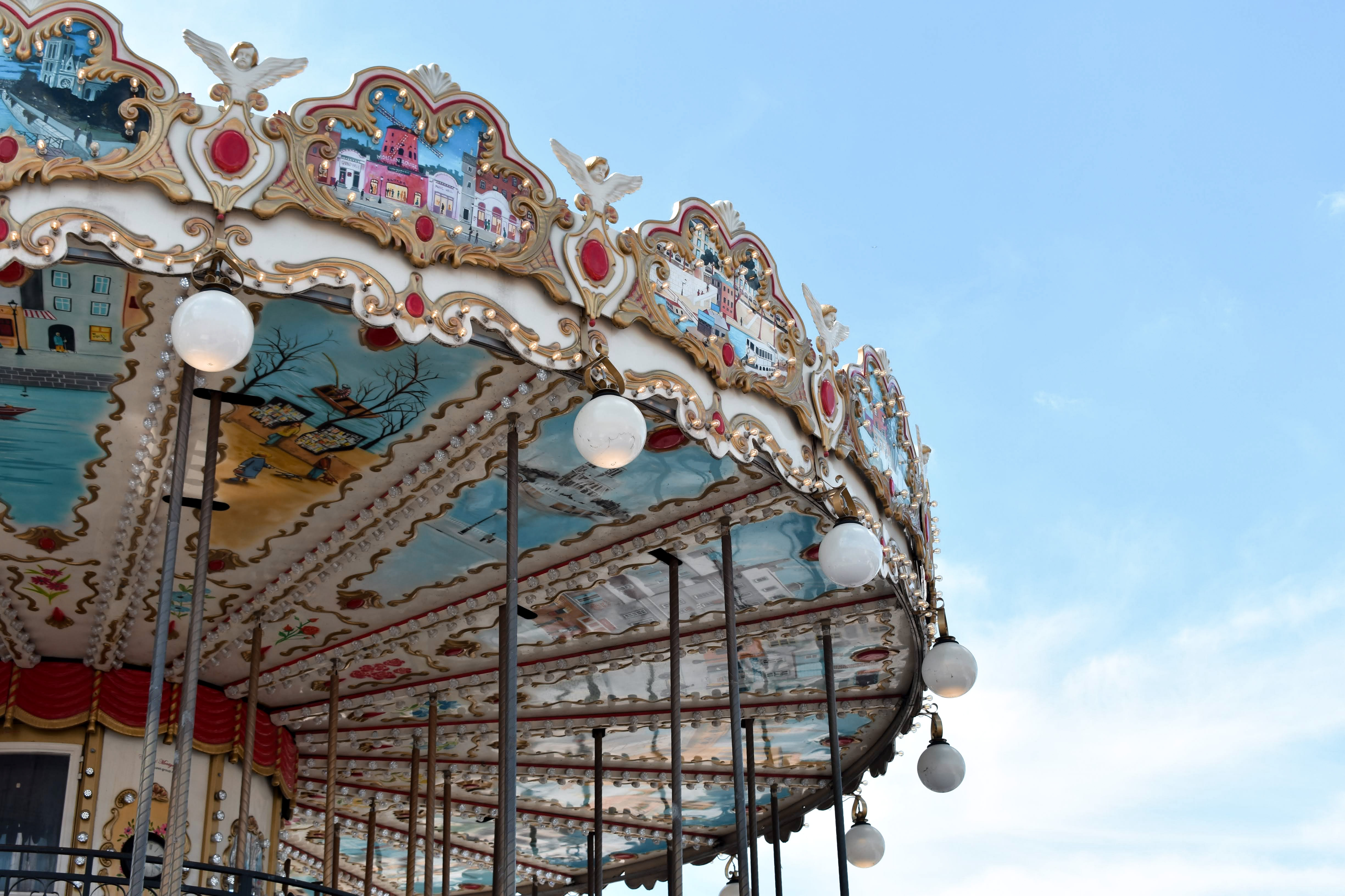Carousel with pastel painting