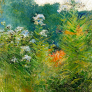 Impressionist painting of white flowers