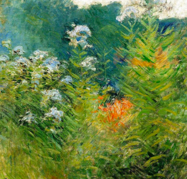 Impressionist painting of white flowers