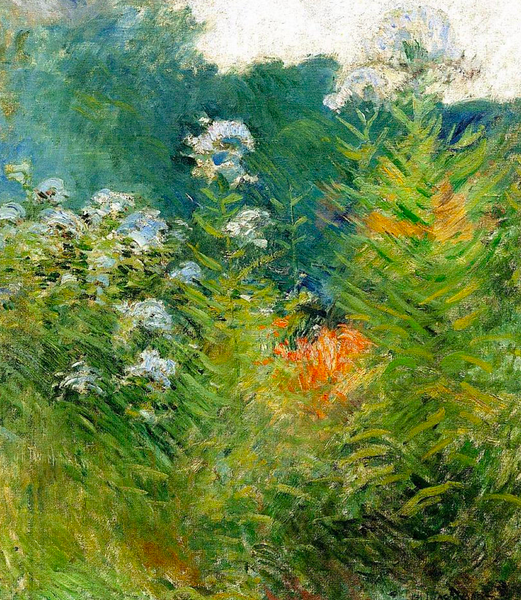 Impressionist painting of white flowers