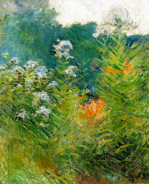 Impressionist painting of white flowers