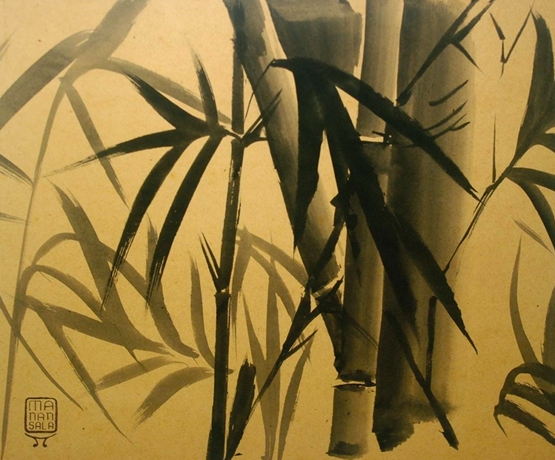 Ink drawing of bamboo