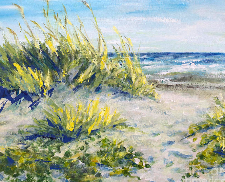 Impressionist painting of sea grass
