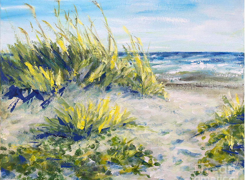 Impressionist painting of sea grass