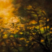 Painting of a forest on fire