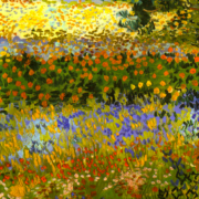 Impressionist painting of a garden