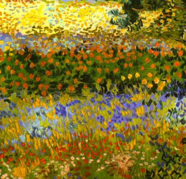 Impressionist painting of a garden
