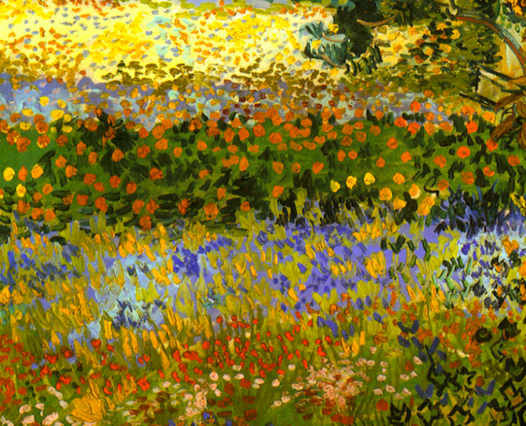 Impressionist painting of a garden