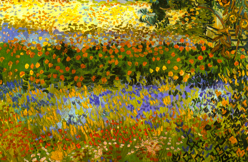 Impressionist painting of a garden