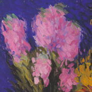 Impressionist painting of hyacinths