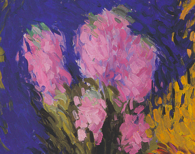 Impressionist painting of hyacinths