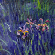 Painting of an iris garden