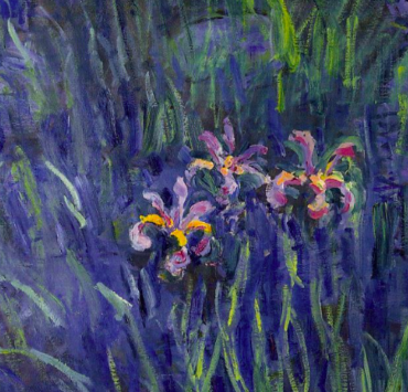 Painting of an iris garden