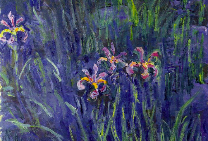 Painting of an iris garden