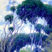 Impressionist painting of Eucalyptus trees