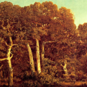 Painting of an oak forest