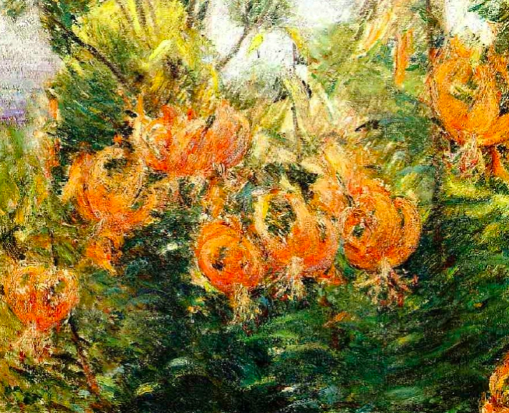 Impressionist painting of orange tiger lilies