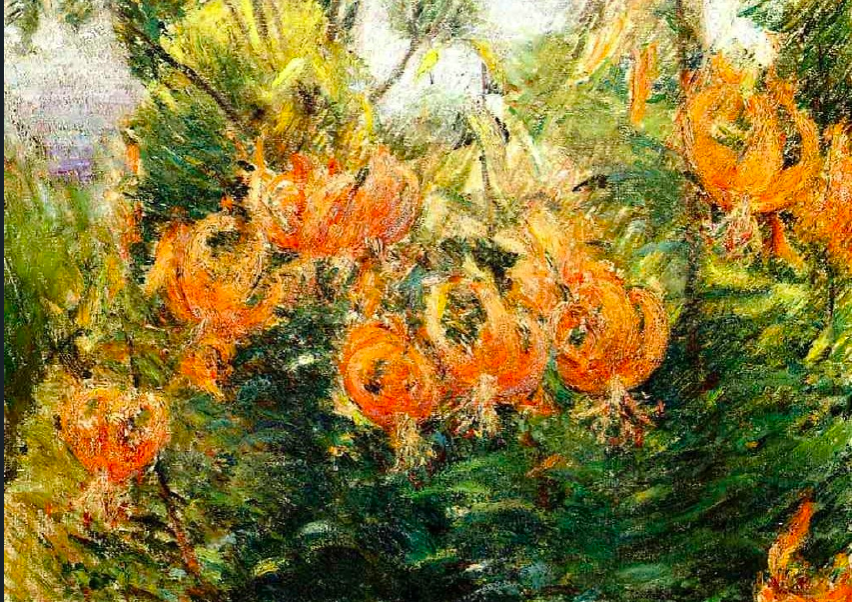 Impressionist painting of orange tiger lilies