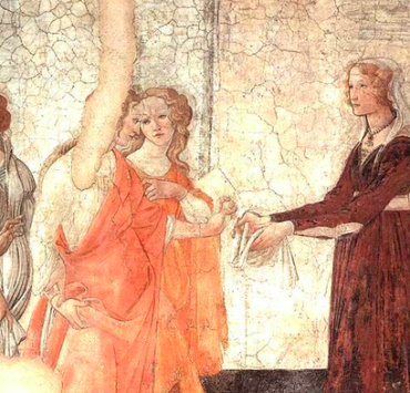 Renaissance painting of four women
