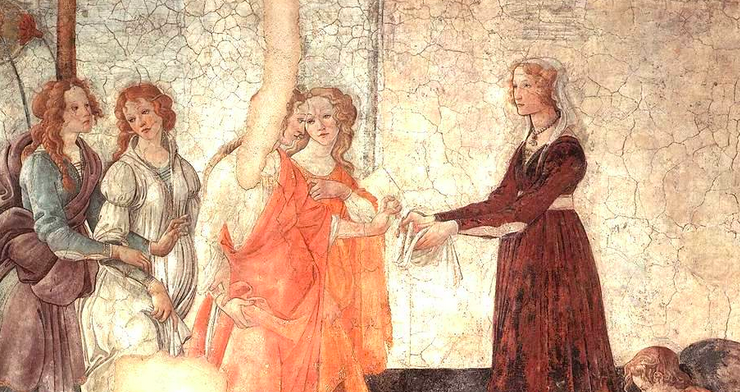 Renaissance painting of four women