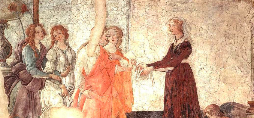 Renaissance painting of four women
