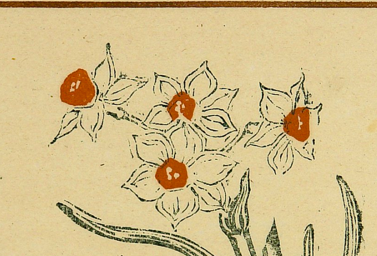 Ink drawing of a bunch of daffodils