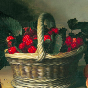 painting of a basket filled with blackberries