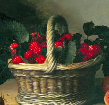 painting of a basket filled with blackberries