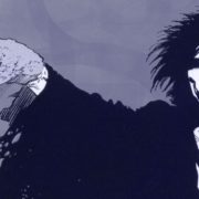 Comic illustration of Neil Gaiman's Sandman he's wearing a black robe and holding up a handful of sand