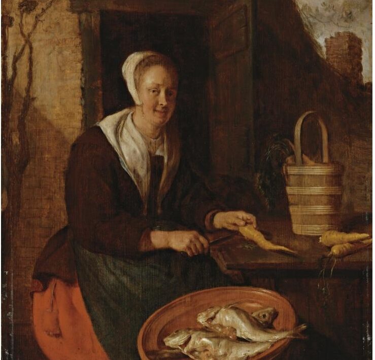 A Kitchenmaid Preparing Carrots
