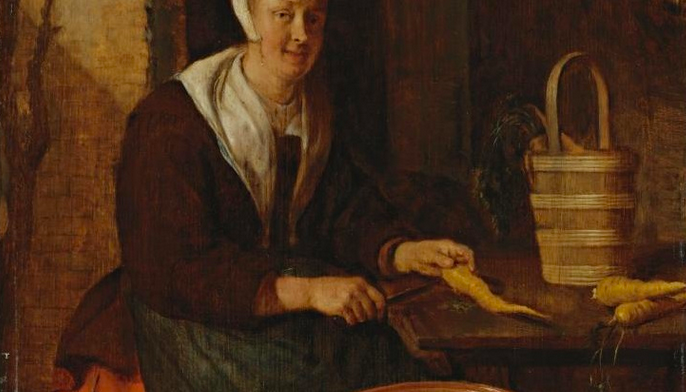 A Kitchenmaid Preparing Carrots