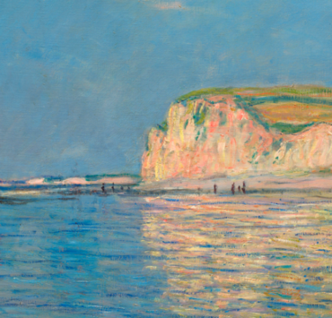 Impressionist painting of a beach