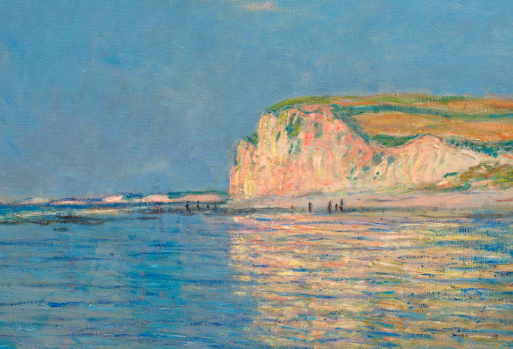 Impressionist painting of a beach