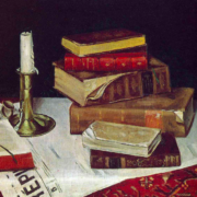 Still Life With Books And Candle