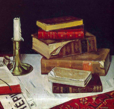 Still Life With Books And Candle