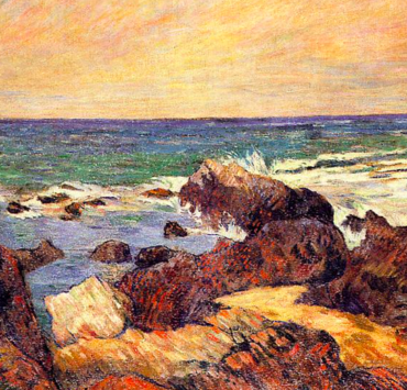 rocks and sea paul gauguin 1886