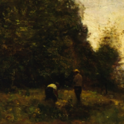 Two Figures Working In The Fields