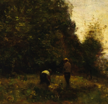 Two Figures Working In The Fields