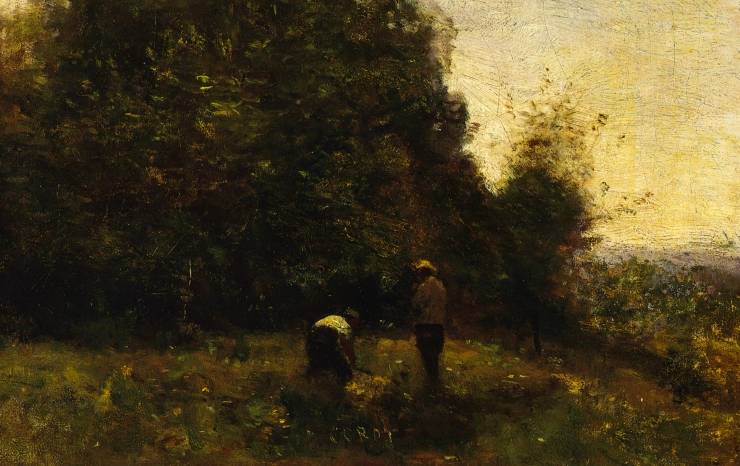 Two Figures Working In The Fields