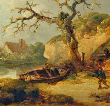Lake Scene and a Cottage