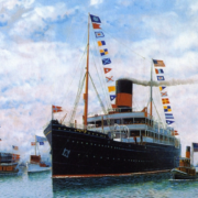 Steamship OSCAR II Entering New York Harbor