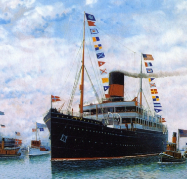 Steamship OSCAR II Entering New York Harbor