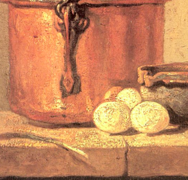Still Life of Cooking Utensils, Cauldron, Casserole, and Eggs
