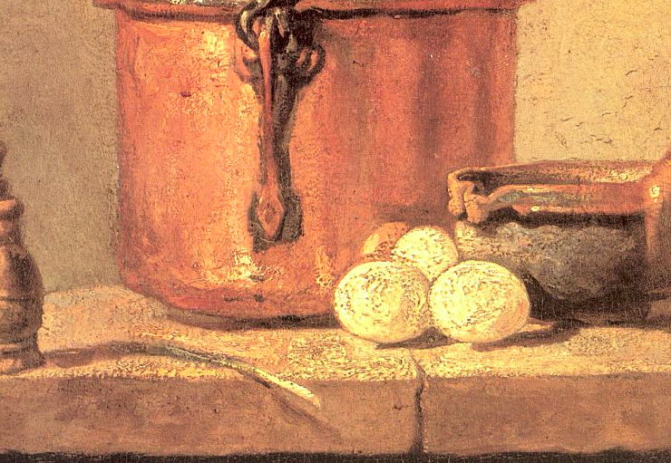 Still Life of Cooking Utensils, Cauldron, Casserole, and Eggs