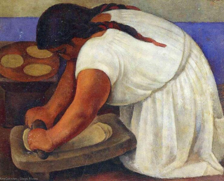 Woman Grinding Maize
