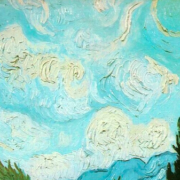 Wheat Field With Cypresses